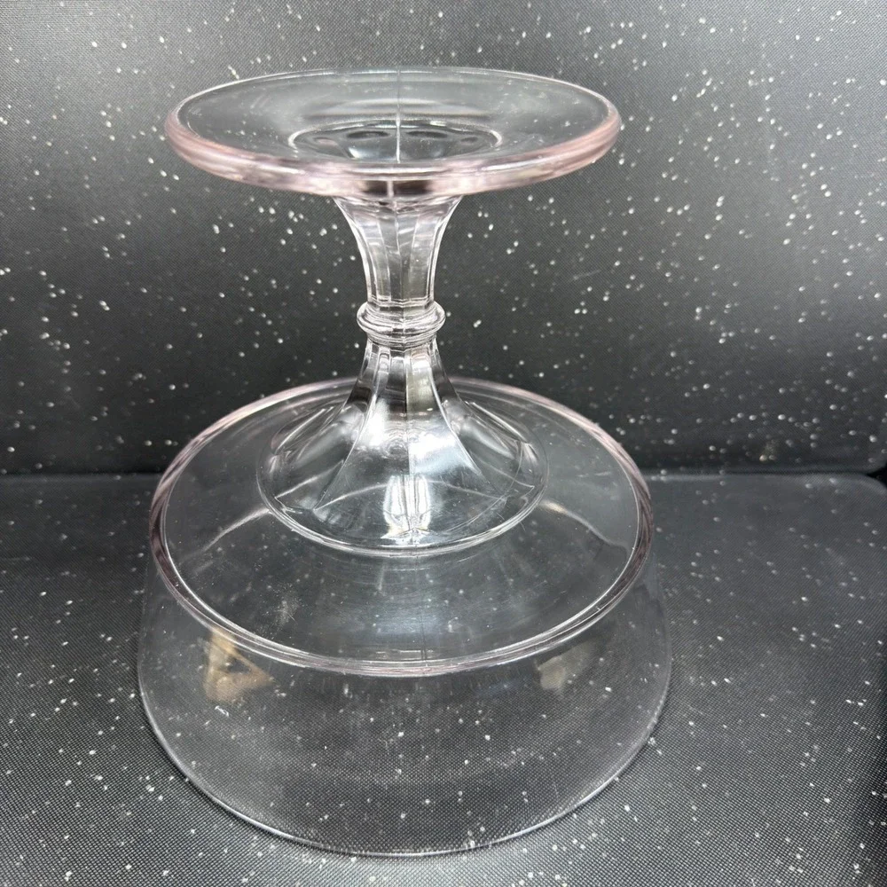 George Ripley Dakota Pattern Glass Pedestal Compote Lilac Tint Lid 11.5in Clear